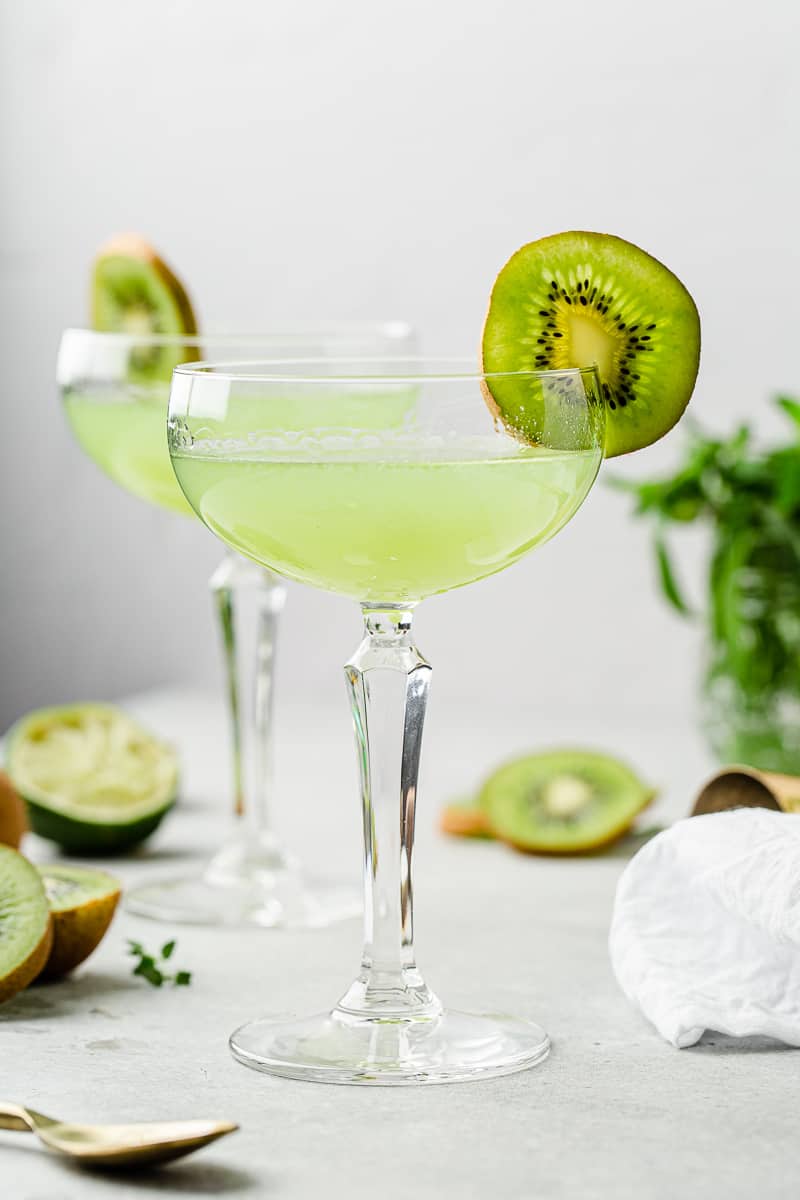 close up of kiwi chartreuse daiquiri