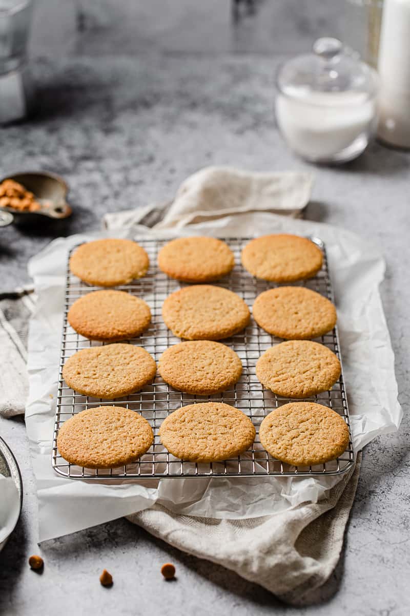 butterscotch cookies on a cooling rack