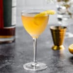 Earl Grey gin cocktail in a nick and nora glass