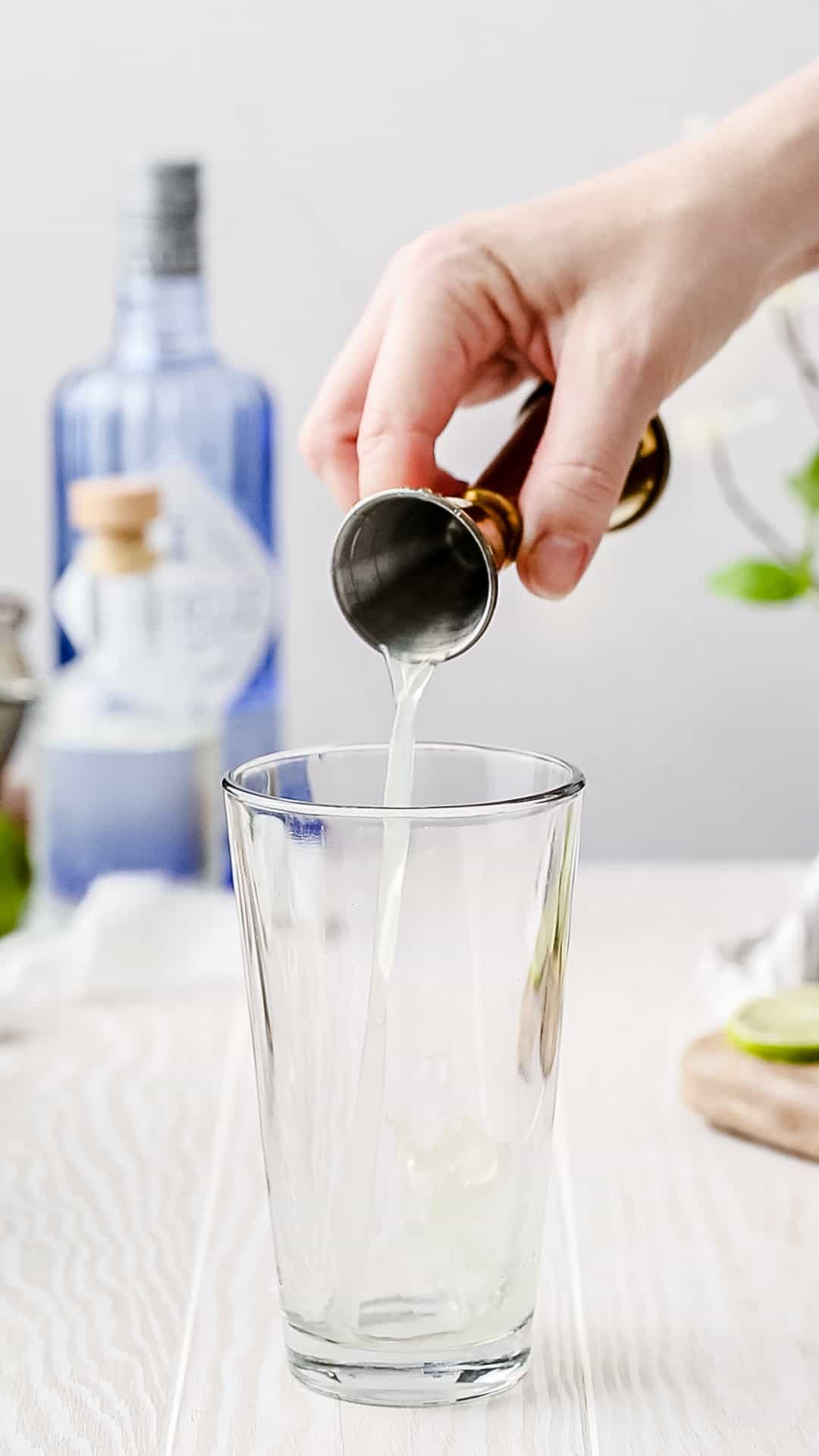 pouring in lime juice