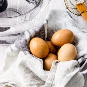 brown eggs on a linen cloth