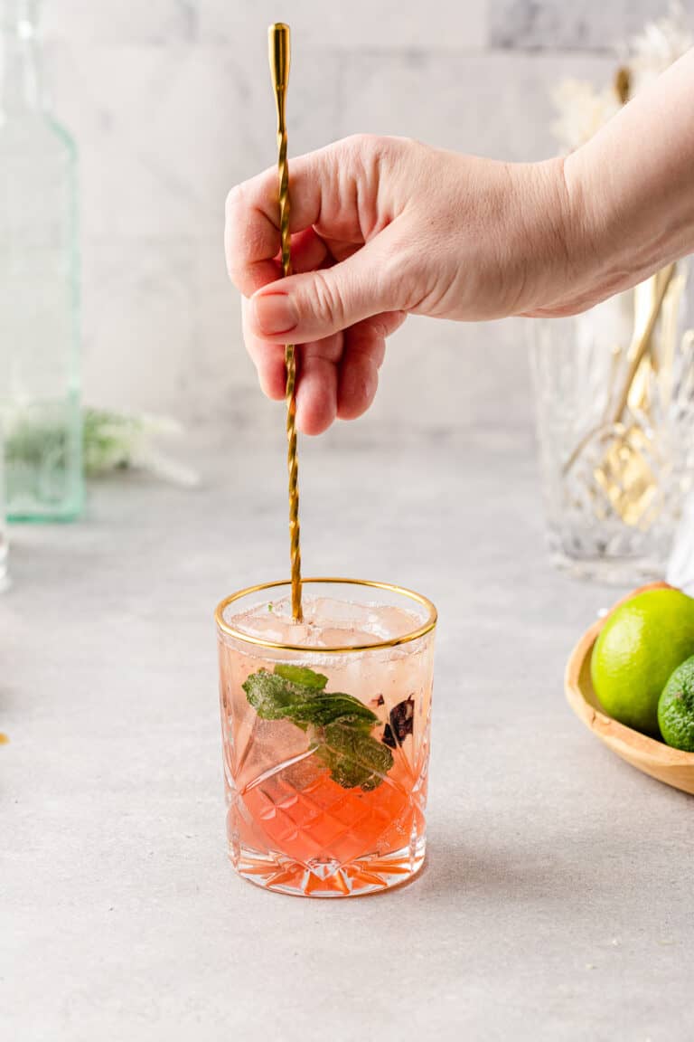 Ginger Beer Bitters Mocktail with Blueberries