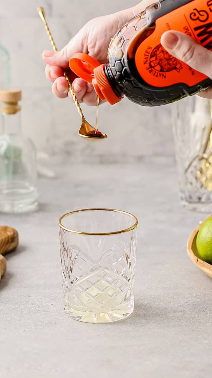 Ginger Beer Bitters Mocktail with Blueberries