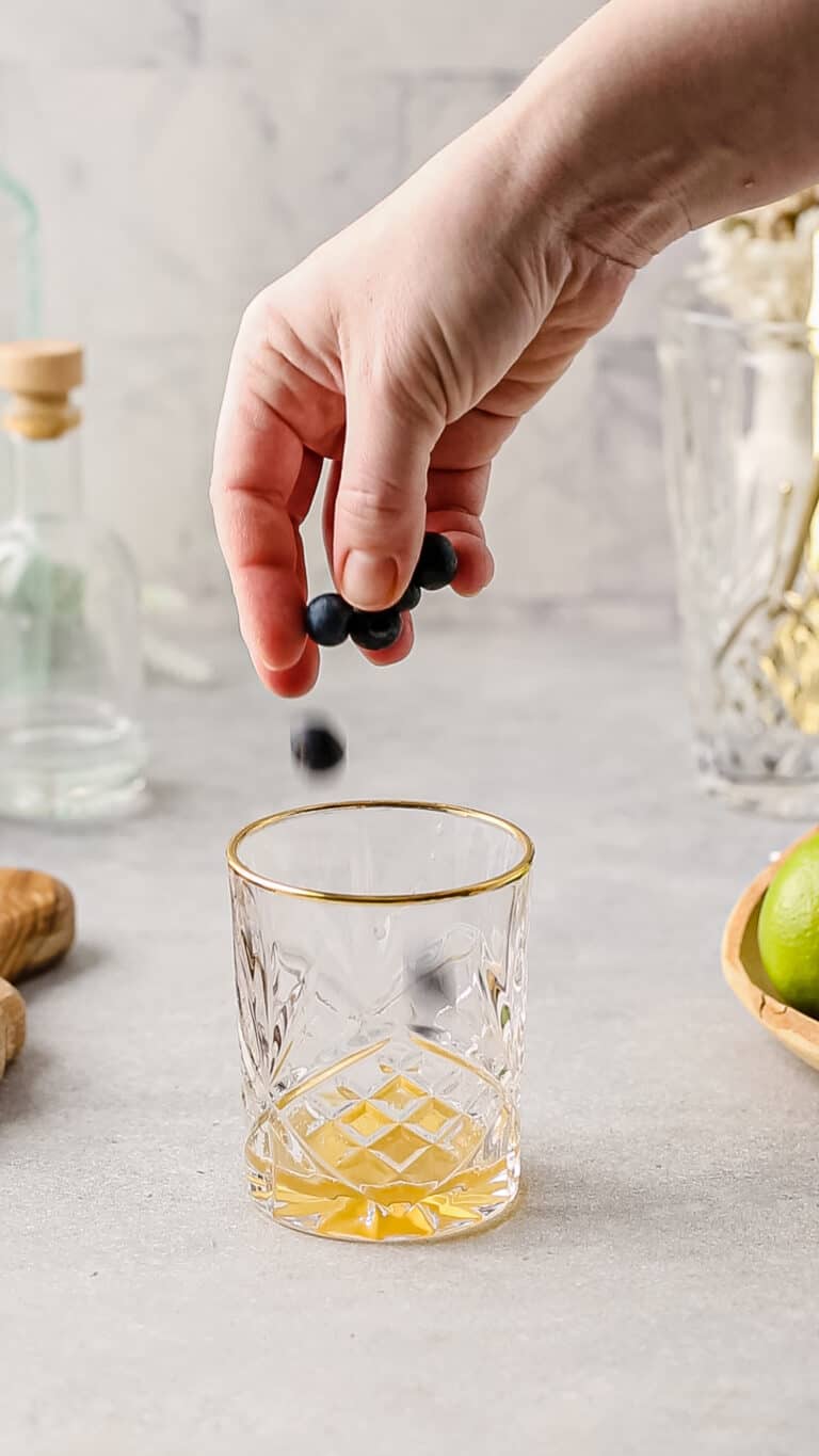 Ginger Beer Bitters Mocktail with Blueberries