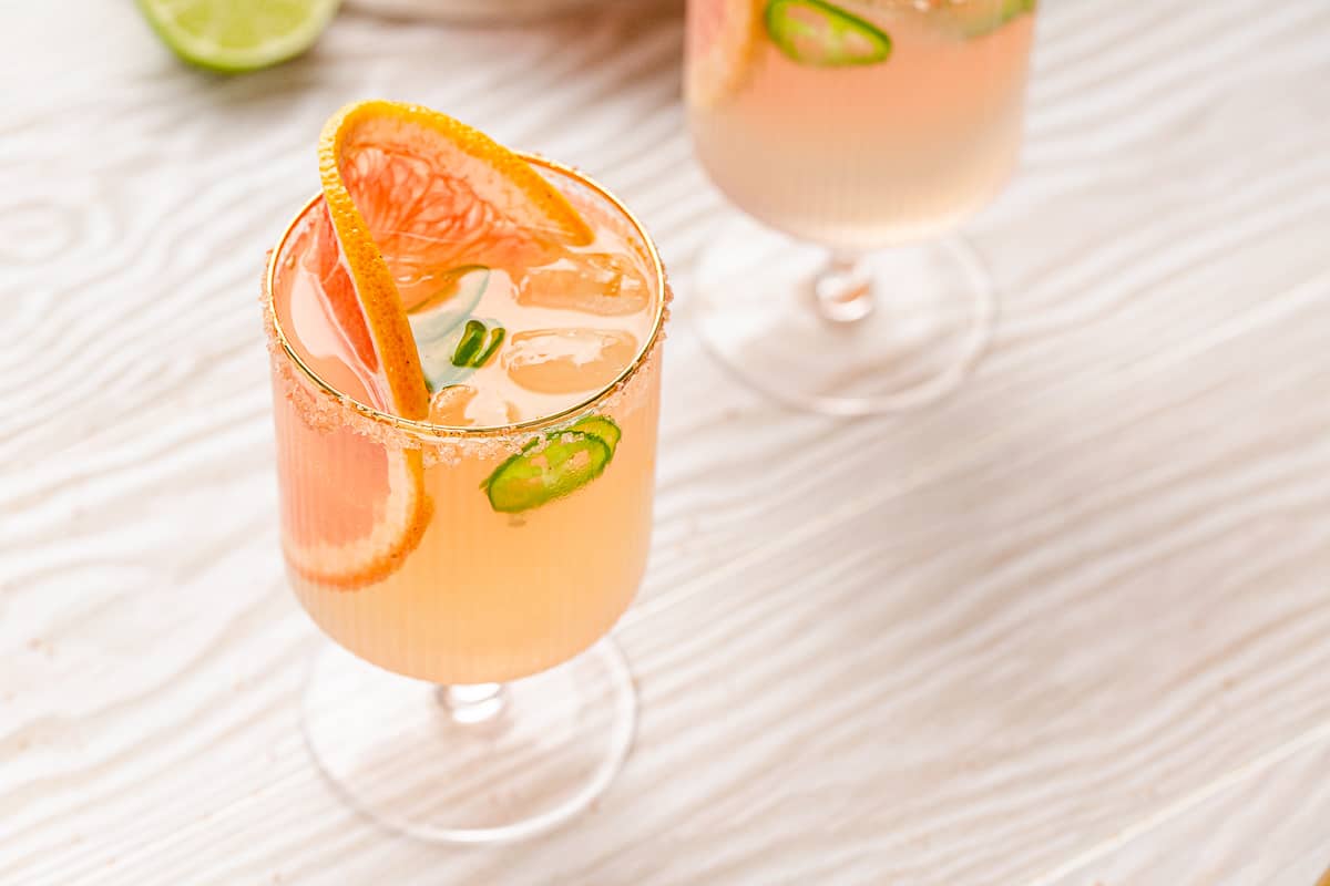 Spicy Paloma (Grapefruit & Tequila Cocktail with Jalapeño Simple Syrup)