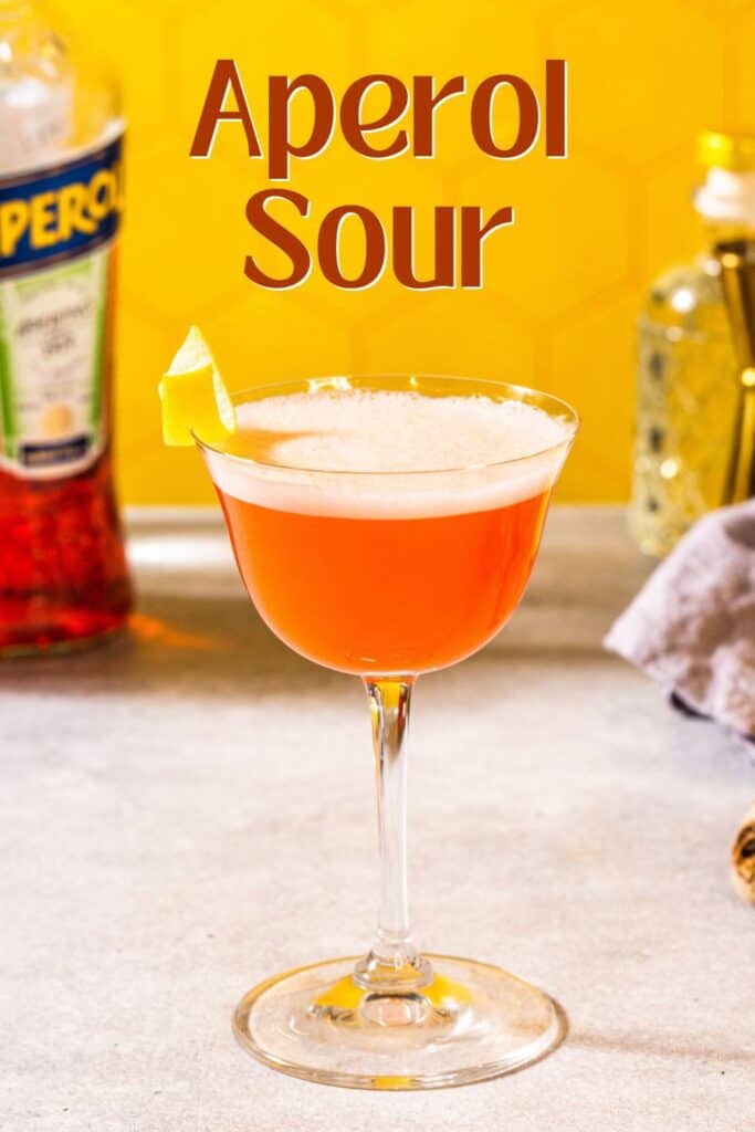 Aperol sour cocktail Pinterest pin.