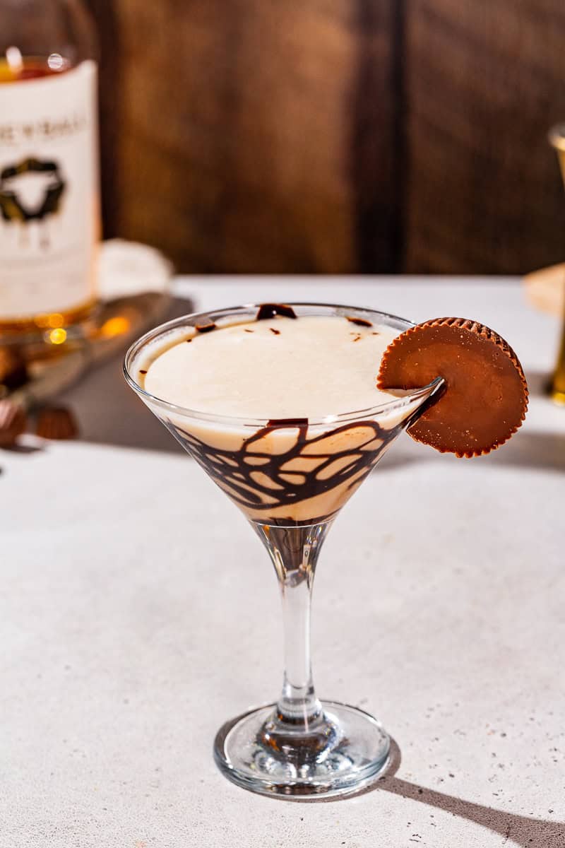 Peanut Butter Cup Martini on a countertop.